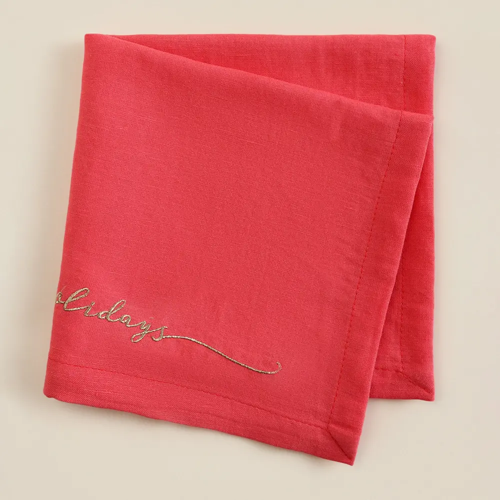 Фото 2 Салфетка Sima-land home Holidays 40x40 см цвет красный 4 шт