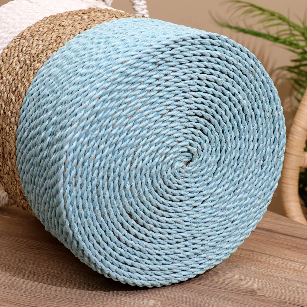 Фото 8 Корзина плетеная Сима-ленд 30x40x37 см пластик цвет белый/коричневый/голубой Фото 8 Корзина плетеная Сима-ленд 30x40x37 см пластик цвет белый/коричневый/голубой