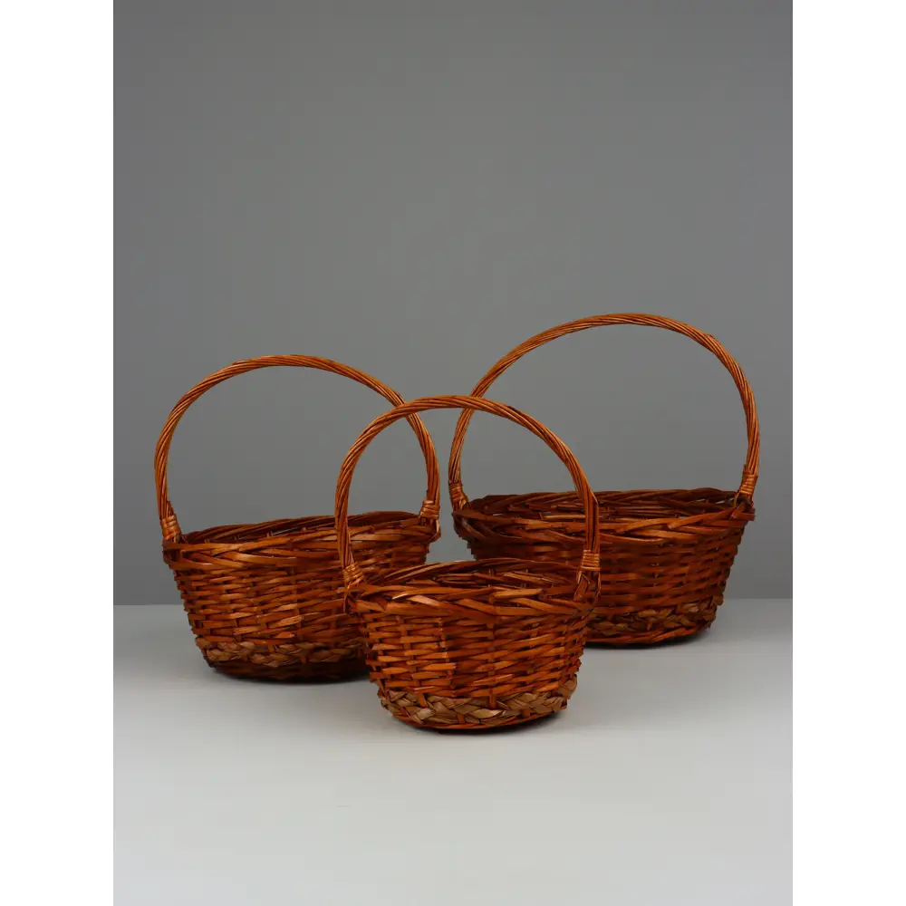 Фото Набор корзин Сима-ленд 32x32x44 см пластик цвет коричневый 3 шт. Фото Набор корзин Сима-ленд 32x32x44 см пластик цвет коричневый 3 шт.