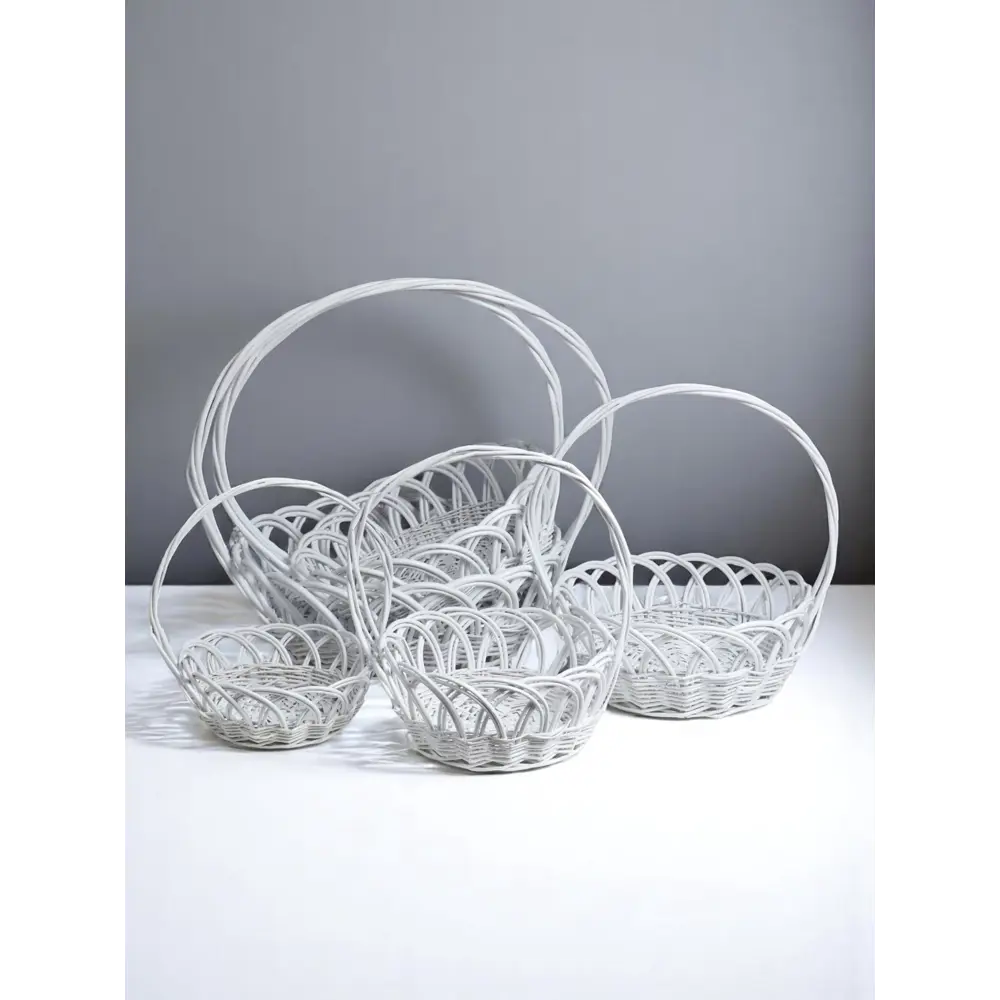 Фото Набор корзин Сима-ленд 52x53x60 см пластик цвет белый 5 шт.