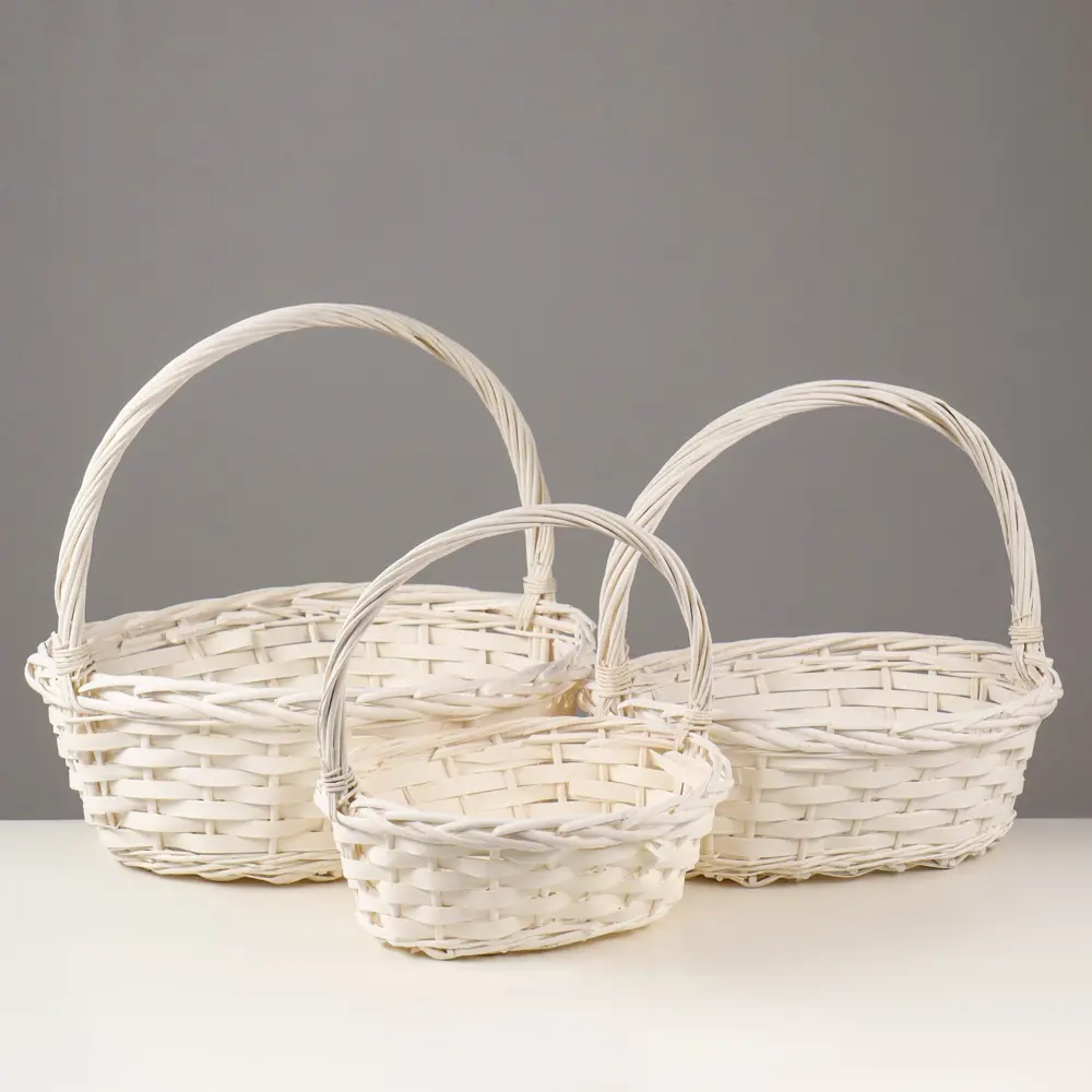 Фото Набор корзин Сима-ленд 25x22x48 см пластик цвет белый 3 шт. Фото Набор корзин Сима-ленд 25x22x48 см пластик цвет белый 3 шт.