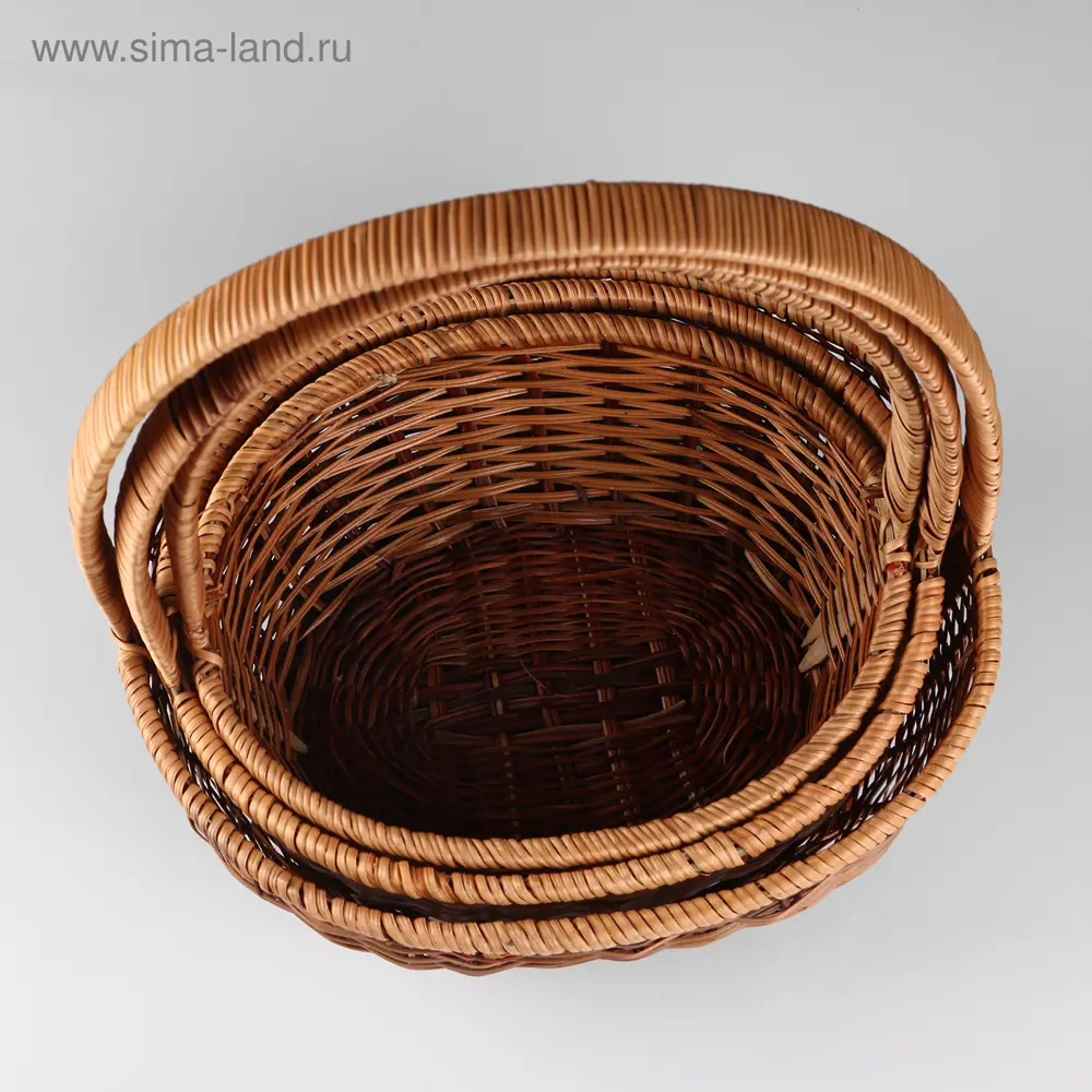 Фото 3 Набор корзин Сима-ленд 40x38 см пластик цвет бежевый 3 шт. Фото 3 Набор корзин Сима-ленд 40x38 см пластик цвет бежевый 3 шт.