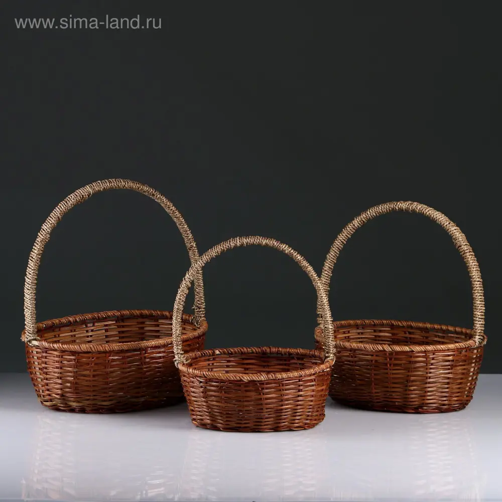 Фото 5 Набор корзин Сима-ленд 40x38 см пластик цвет бежевый 3 шт. Фото 5 Набор корзин Сима-ленд 40x38 см пластик цвет бежевый 3 шт.