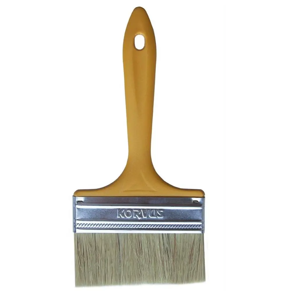 Фото Малярная кисть Korvus Хобби натуральная щетина 100 мм Фото Малярная кисть Korvus Хобби натуральная щетина 100 мм