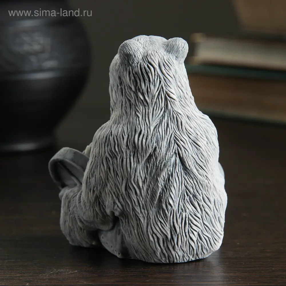 Фото 3 Декоративный предмет Шаман в шкуре медведя с бубном 8.5 см 4011979