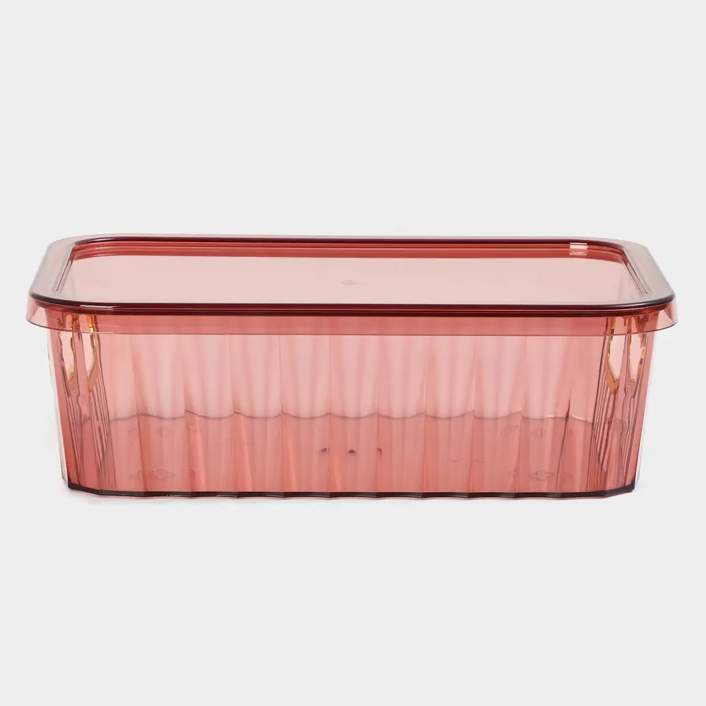 Фото 3 Контейнер для хранения с крышкой Сима-ленд Грани 25.5x18 см пластик цвет зеленый