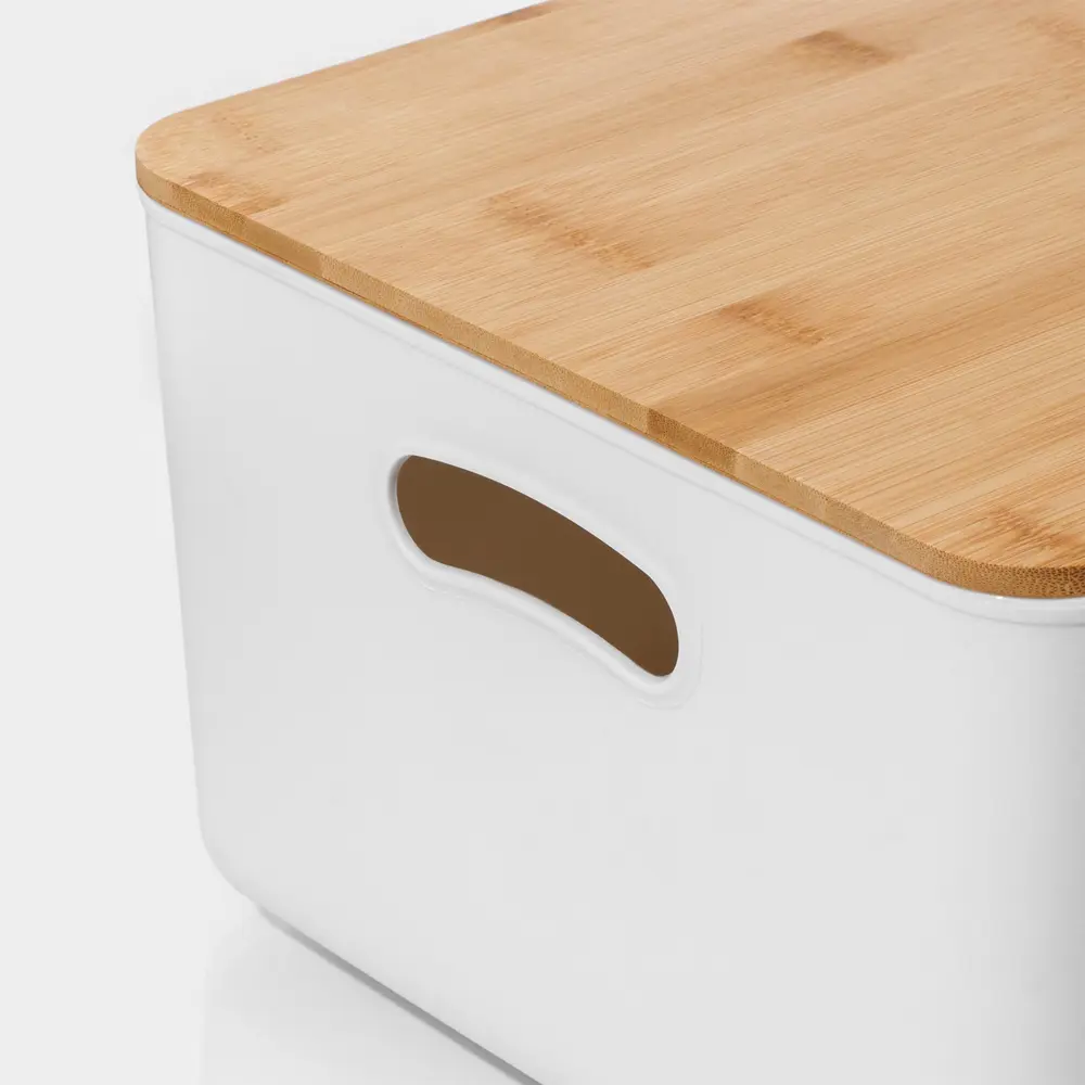 Фото 4 Корзина для хранения Ladom Натурэль 36x25x16.5 см пластик цвет белый Фото 4 Корзина для хранения Ladom Натурэль 36x25x16.5 см пластик цвет белый