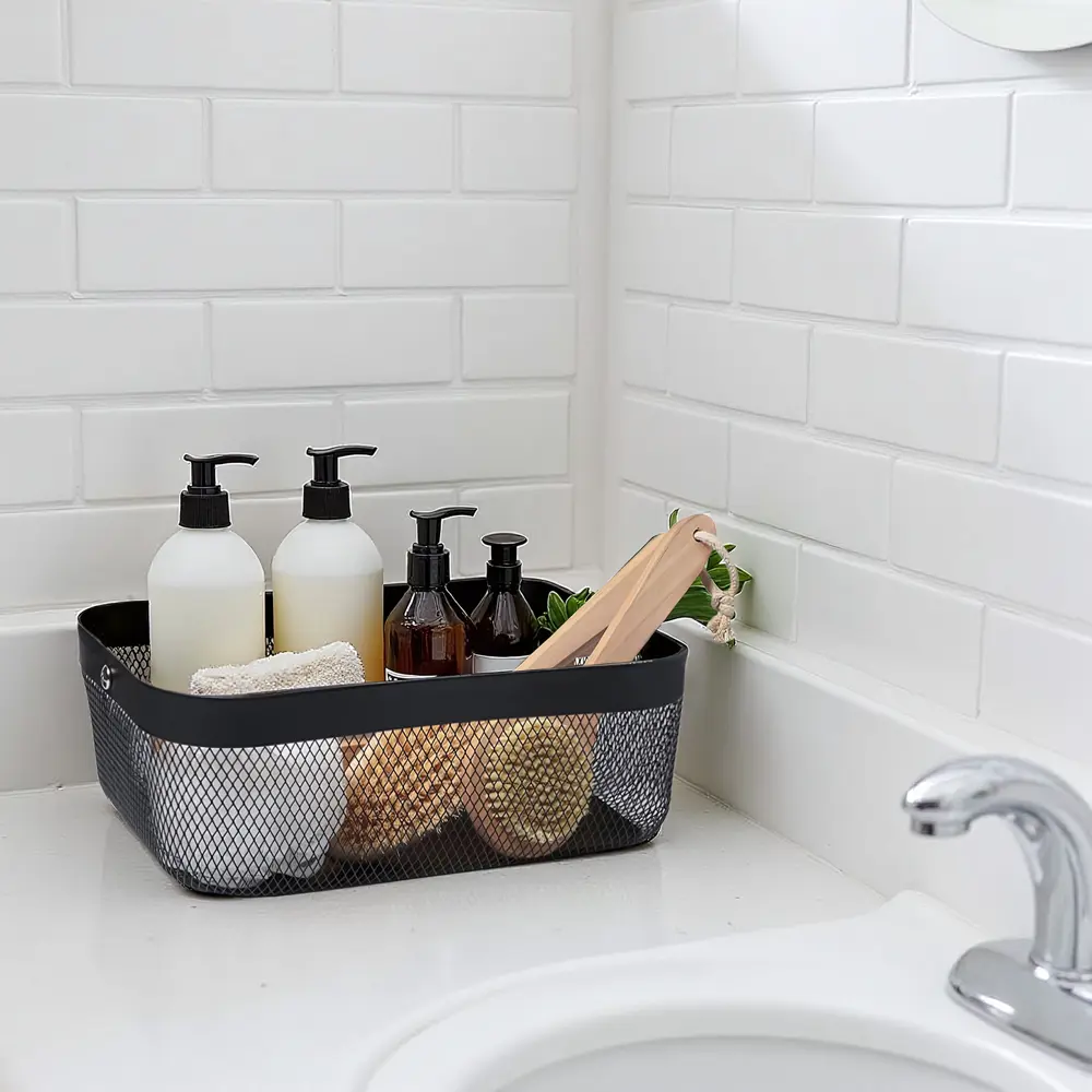 Фото 3 Корзина Ladom 32.5x24.5x11.5 см пластик цвет черный Фото 3 Корзина Ladom 32.5x24.5x11.5 см пластик цвет черный