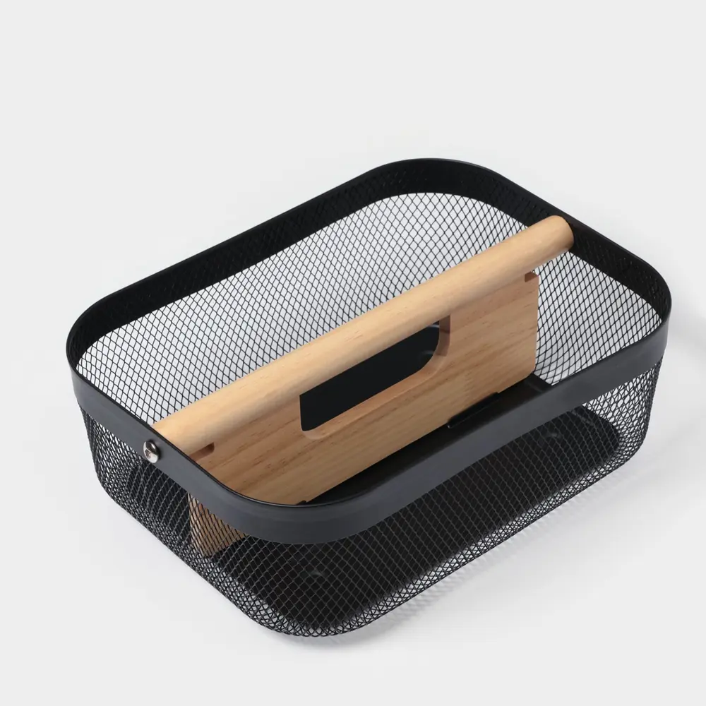 Фото 6 Корзина Ladom 32.5x24.5x11.5 см пластик цвет черный Фото 6 Корзина Ladom 32.5x24.5x11.5 см пластик цвет черный