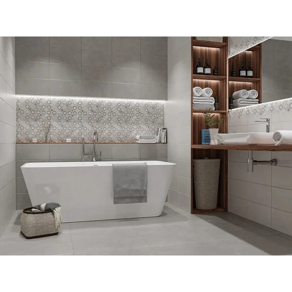 Фото Керамическая плитка Azori 00-00109980 40.5x20.1см цвет серый Фото Керамическая плитка Azori 00-00109980 40.5x20.1см цвет серый