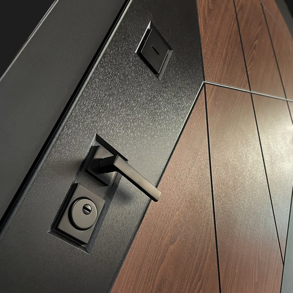 Фото 4 Входная дверь Bunker Бункер BN-14 правый 205x88см цвет орех американский/лайт грей софт с панелью ФЛ-649 Фото 4 Входная дверь Bunker Бункер BN-14 правый 205x88см цвет орех американский/лайт грей софт с панелью ФЛ-649