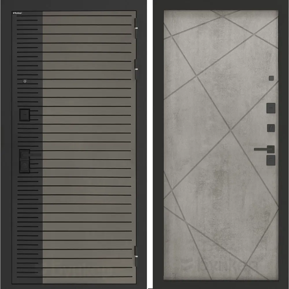 Фото Входная дверь Bunker Бункер BN-15 правый 205x88см цвет веллюто кофе/бетон светлый с панелью ФЛ-291