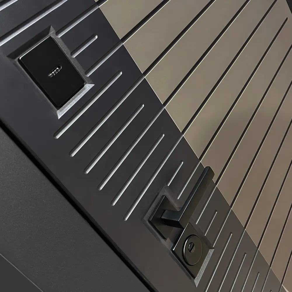 Фото 3 Входная дверь Bunker Бункер BN-15 правый 205x96см цвет веллюто кофе/бетон светлый с панелью ФЛ-291