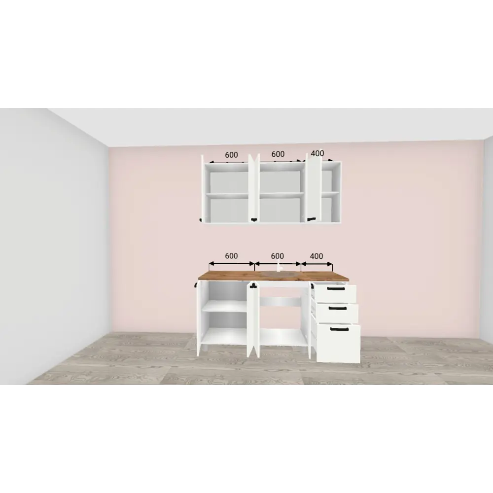 Фото 7 Кухня Магнолия Аленушка Н00240186а 160x216x60 см ЛДСП цвет серо-бежевый