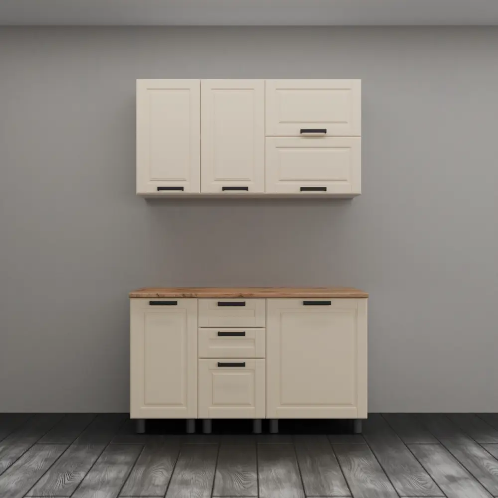 Фото Кухня Астра Аленушка Н00240183а 140x216x60 см ЛДСП цвет кремовый Фото Кухня Астра Аленушка Н00240183а 140x216x60 см ЛДСП цвет кремовый