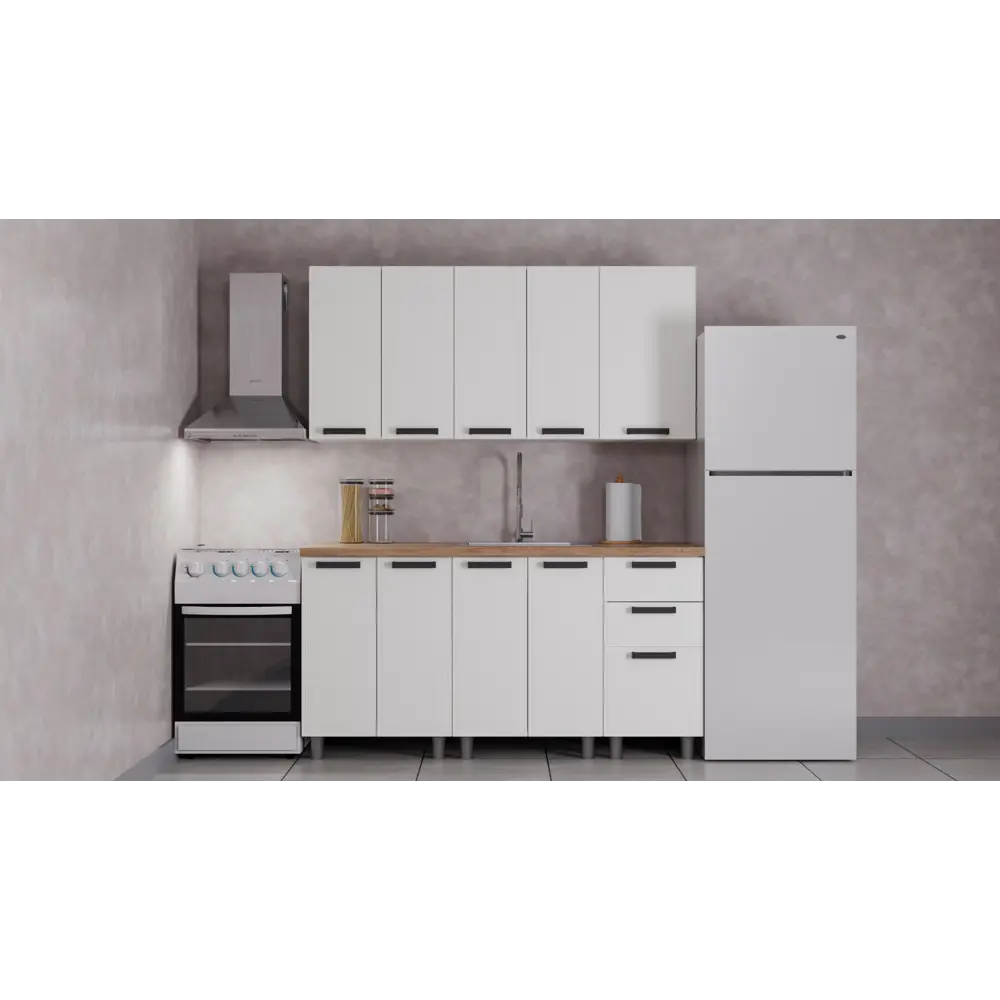 Фото Кухня Магнолия Аленушка Н00240123а 160x216x60 см ЛДСП цвет белый Фото Кухня Магнолия Аленушка Н00240123а 160x216x60 см ЛДСП цвет белый