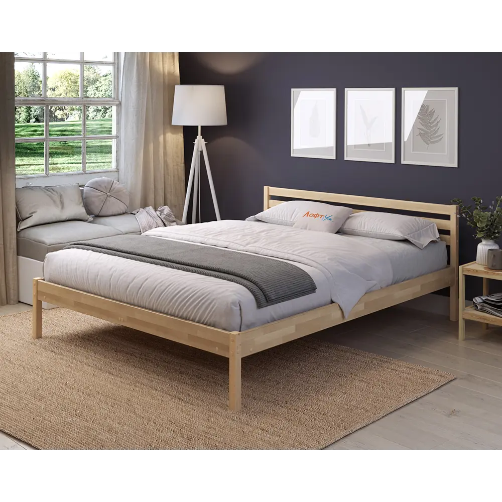 Фото 3 Кровать Домаклево Лето база 140x200+Н2 см цвет натуральный Фото 3 Кровать Домаклево Лето база 140x200+Н2 см цвет натуральный