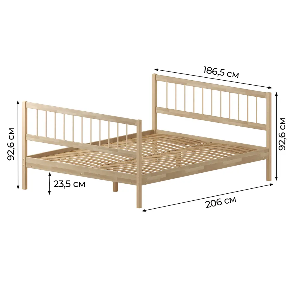 Фото 2 Кровать Домаклево Лето база 180x200+В4+В4 см цвет натуральный Фото 2 Кровать Домаклево Лето база 180x200+В4+В4 см цвет натуральный