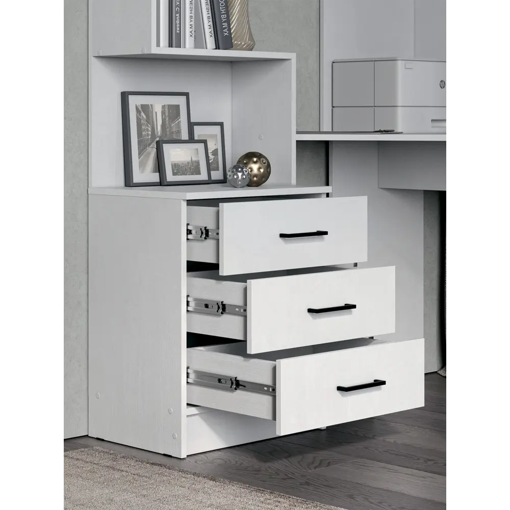 Фото 7 Стол компьютерный Сима-ленд Брауни правый 128x200x145 см ЛДСП цвет белый Фото 7 Стол компьютерный Сима-ленд Брауни правый 128x200x145 см ЛДСП цвет белый