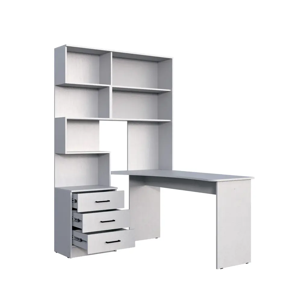 Фото 5 Стол компьютерный Сима-ленд Брауни правый 128x200x145 см ЛДСП цвет белый Фото 5 Стол компьютерный Сима-ленд Брауни правый 128x200x145 см ЛДСП цвет белый