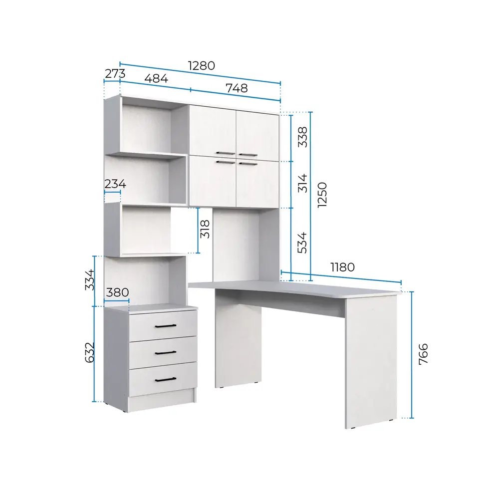 Фото 6 Стол компьютерный Сима-ленд Брауни правый 128x200x145 см ЛДСП цвет белый Фото 6 Стол компьютерный Сима-ленд Брауни правый 128x200x145 см ЛДСП цвет белый