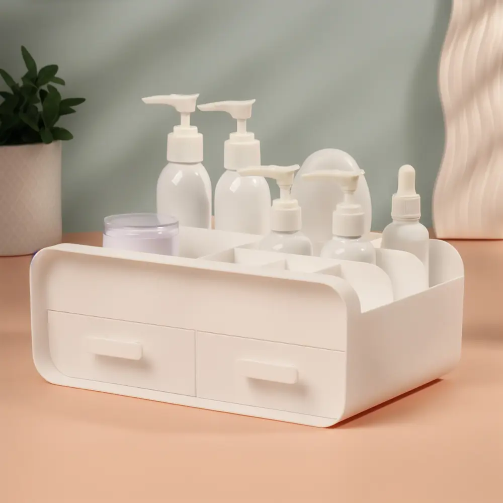 Фото 3 Органайзер для косметики Qf 10667182 16.5x10x26 см пластик/ПВХ цвет белый матовый Фото 3 Органайзер для косметики Qf 10667182 16.5x10x26 см пластик/ПВХ цвет белый матовый