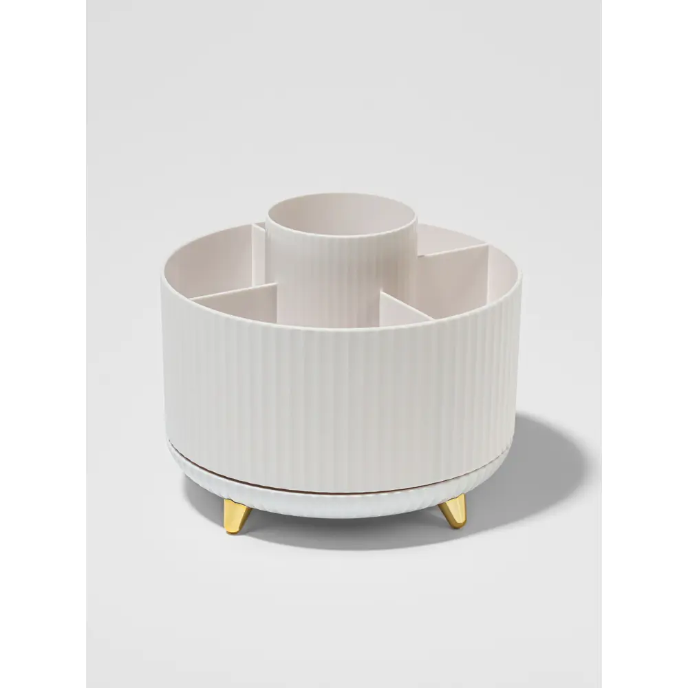 Фото 2 Органайзер для косметики Qf 9863218 14.5x12x14.5 см пластик/ПВХ цвет белый/золотой Фото 2 Органайзер для косметики Qf 9863218 14.5x12x14.5 см пластик/ПВХ цвет белый/золотой