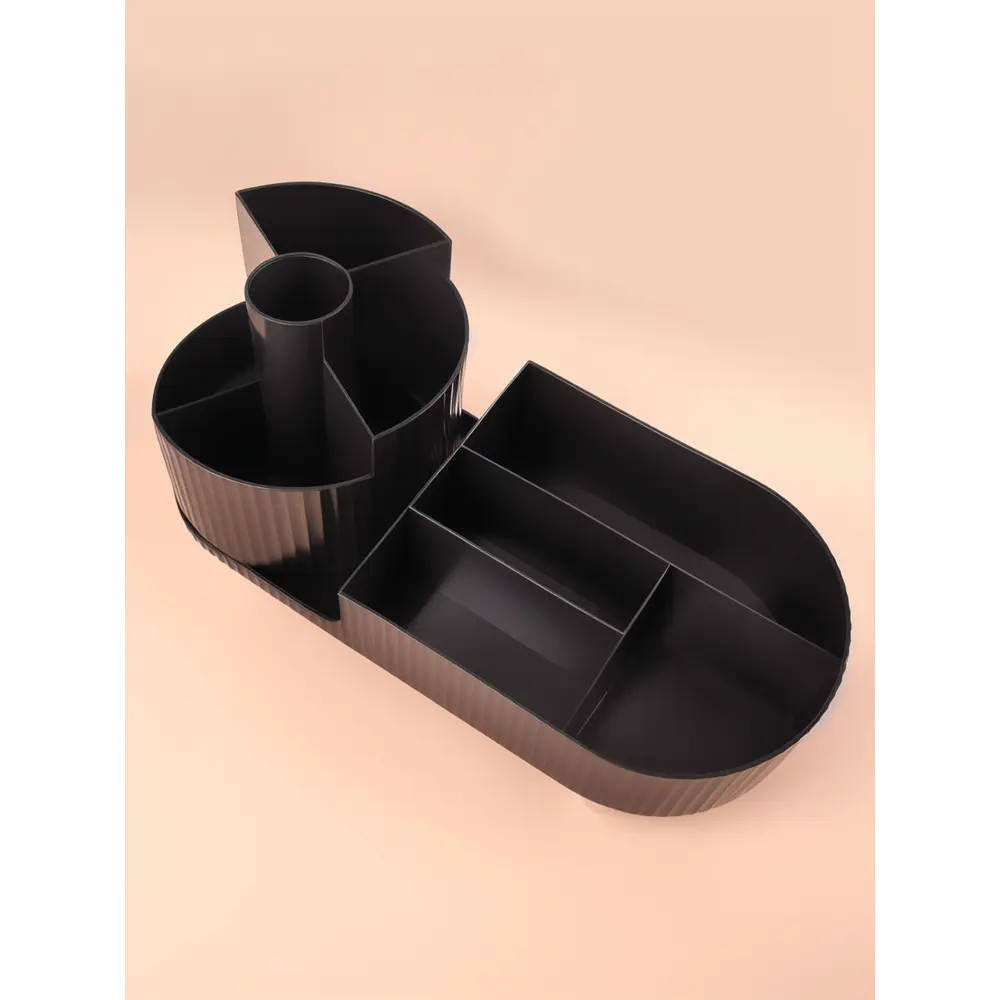 Фото 5 Органайзер для косметики Qf 10669871 14.7x14.3x34.5 см пластик/ПВХ цвет черный/серебряный Фото 5 Органайзер для косметики Qf 10669871 14.7x14.3x34.5 см пластик/ПВХ цвет черный/серебряный