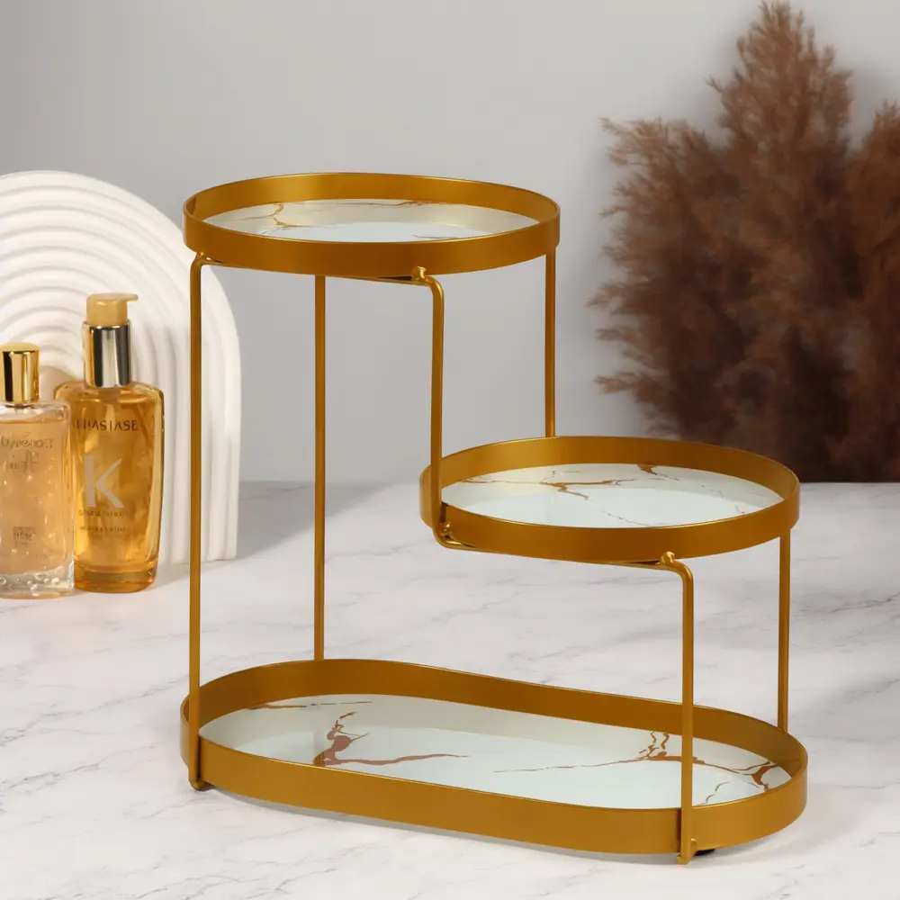 Фото 3 Органайзер для косметики Qf 10473664 17x26.5x30 см пластик/ПВХ цвет белый мрамор/золотой Фото 3 Органайзер для косметики Qf 10473664 17x26.5x30 см пластик/ПВХ цвет белый мрамор/золотой