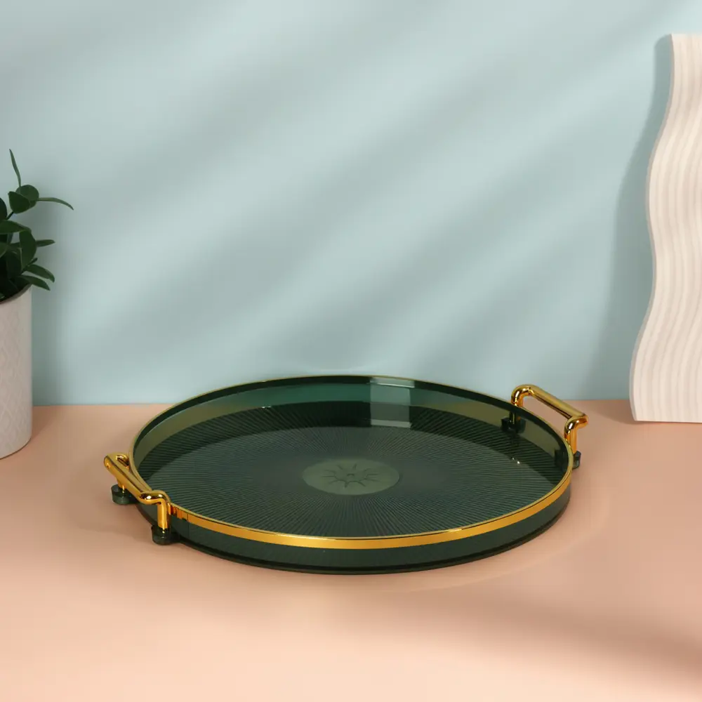 Фото 3 Органайзер для косметики Qf 9883064 27x3.4x27 см пластик/ПВХ цвет зеленый/золотой Фото 3 Органайзер для косметики Qf 9883064 27x3.4x27 см пластик/ПВХ цвет зеленый/золотой