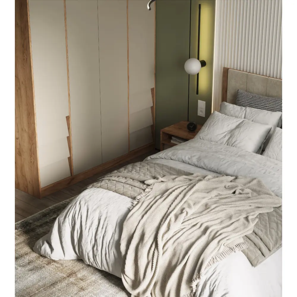 Фото 5 Шкаф распашной Сима-ленд Ева с 4 дверями 160x50x210 см ЛДСП цвет крафт табачный/кашемир Фото 5 Шкаф распашной Сима-ленд Ева с 4 дверями 160x50x210 см ЛДСП цвет крафт табачный/кашемир