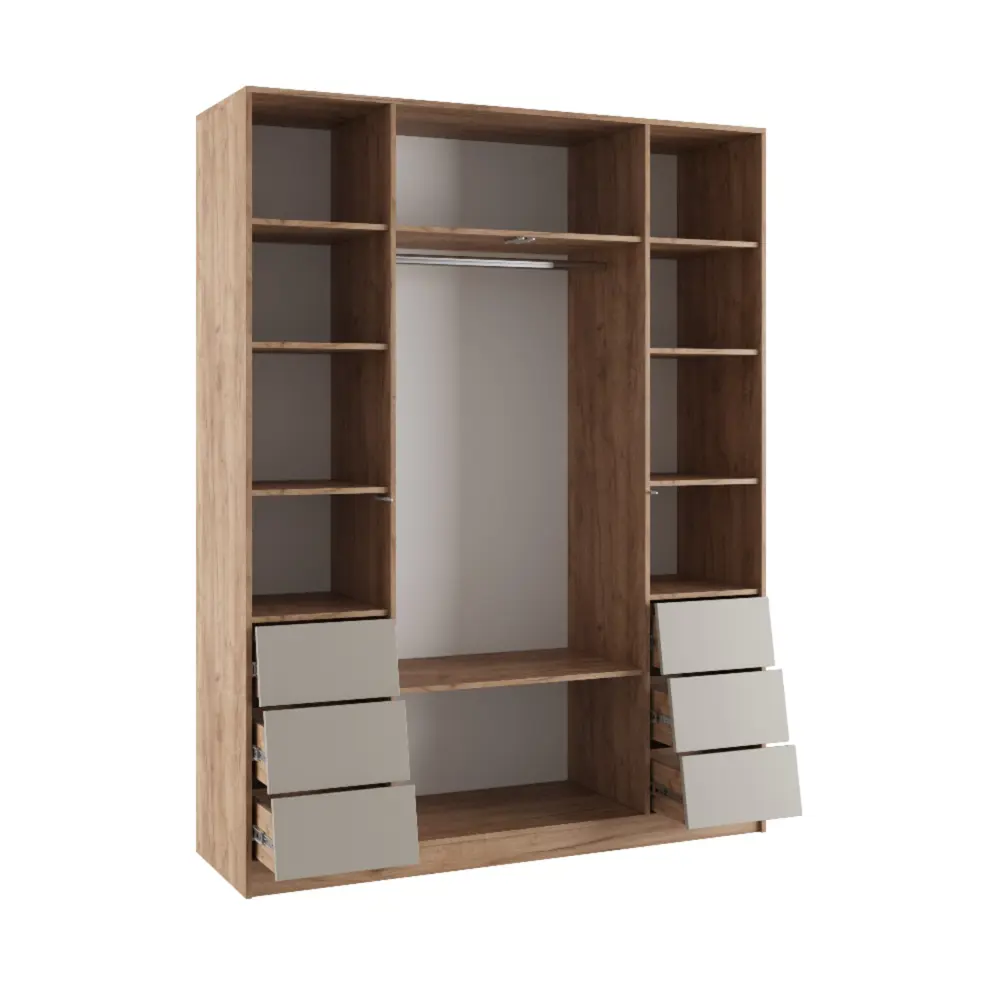 Фото 2 Шкаф распашной Сима-ленд Ева с 4 дверями 160x50x210 см ЛДСП цвет крафт табачный/кашемир Фото 2 Шкаф распашной Сима-ленд Ева с 4 дверями 160x50x210 см ЛДСП цвет крафт табачный/кашемир