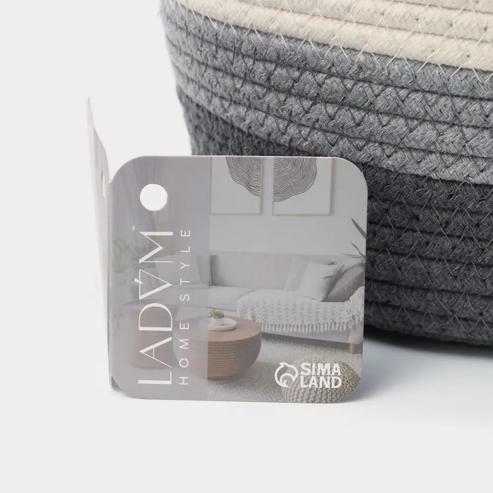 Фото 7 Корзина Ladom Вега 21x14x32 см пластик цвет серый Фото 7 Корзина Ladom Вега 21x14x32 см пластик цвет серый