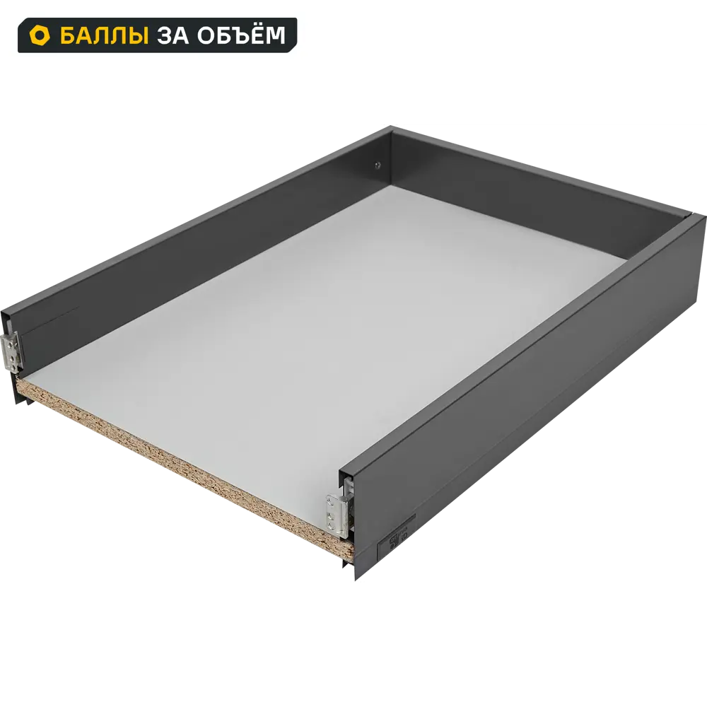 Фото Ящик выдвижной Flowbox 40x10.4x50 см сталь/ЛДСП цвет антрацит Фото Ящик выдвижной Flowbox 40x10.4x50 см сталь/ЛДСП цвет антрацит