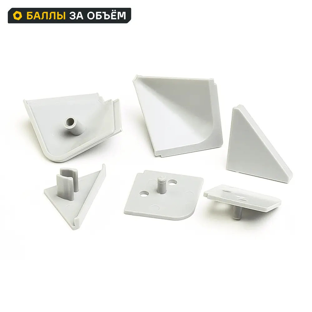 Фото Заглушка для плинтуса 14x8 см ПВХ цвет серый 6 шт Фото Заглушка для плинтуса 14x8 см ПВХ цвет серый 6 шт