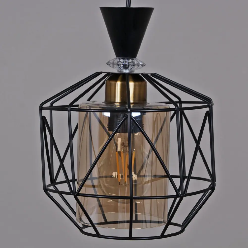 Фото 3 Светильник подвесной Reluce 01001-0.9-03 bk 3 лампы 18 м² цвет желтый Фото 3 Светильник подвесной Reluce 01001-0.9-03 bk 3 лампы 18 м² цвет желтый