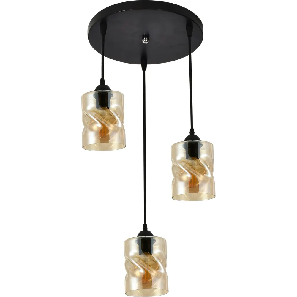 Фото 5 Светильник подвесной Reluce 3012 03012-0.9-03 bk 3 лампы 8 м² цвет коричневый/черный Фото 5 Светильник подвесной Reluce 3012 03012-0.9-03 bk 3 лампы 8 м² цвет коричневый/черный