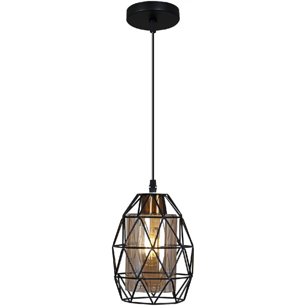 Фото Светильник подвесной Reluce 03342-0.9-01 bk 1 лампа 6 м² цвет желтый Фото Светильник подвесной Reluce 03342-0.9-01 bk 1 лампа 6 м² цвет желтый