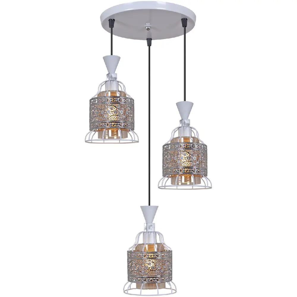 Фото 2 Светильник подвесной Reluce 05363-0.9-03 ch+wh 3 лампы 18 м² цвет желтый Фото 2 Светильник подвесной Reluce 05363-0.9-03 ch+wh 3 лампы 18 м² цвет желтый