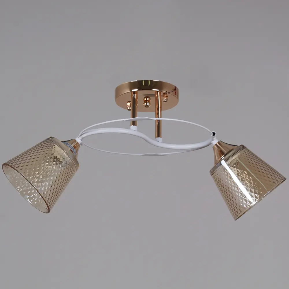 Фото 4 Люстра потолочная Reluce 06003-0.3-02 fg+wt 2 лампы 12 м² цвет желтый