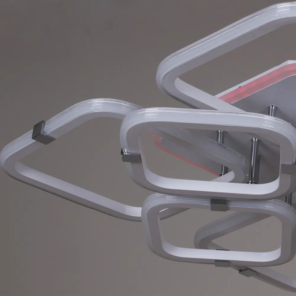 Фото 6 Люстра потолочная светодиодная Reluce 06321-3.3-4+4A WH+CR (RGB) с пультом управления 40 м² регулируемый белый свет цвет хром/белый Фото 6 Люстра потолочная светодиодная Reluce 06321-3.3-4+4A WH+CR (RGB) с пультом управления 40 м² регулируемый белый свет цвет хром/белый