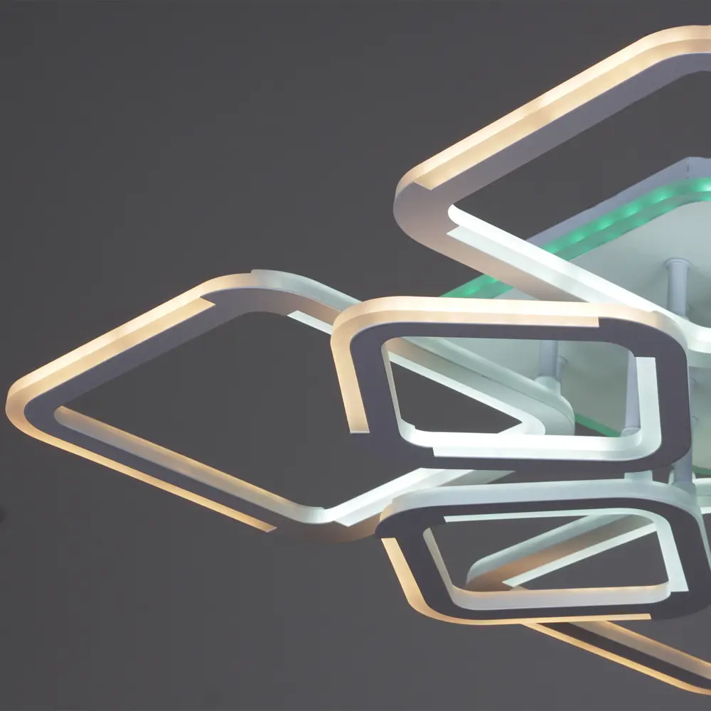 Фото 11 Люстра потолочная светодиодная Reluce 09821-3.3-4+4 WH (RGB) с пультом управления 32 м² регулируемый белый свет цвет белый Фото 11 Люстра потолочная светодиодная Reluce 09821-3.3-4+4 WH (RGB) с пультом управления 32 м² регулируемый белый свет цвет белый