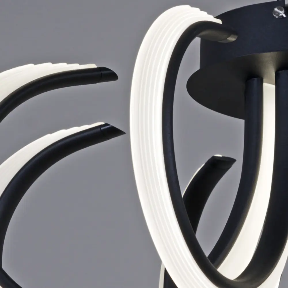 Фото 2 Люстра потолочная светодиодная Reluce 74390-0.3-08S black с пультом управления 26 м² регулируемый белый свет цвет белый/черный Фото 2 Люстра потолочная светодиодная Reluce 74390-0.3-08S black с пультом управления 26 м² регулируемый белый свет цвет белый/черный