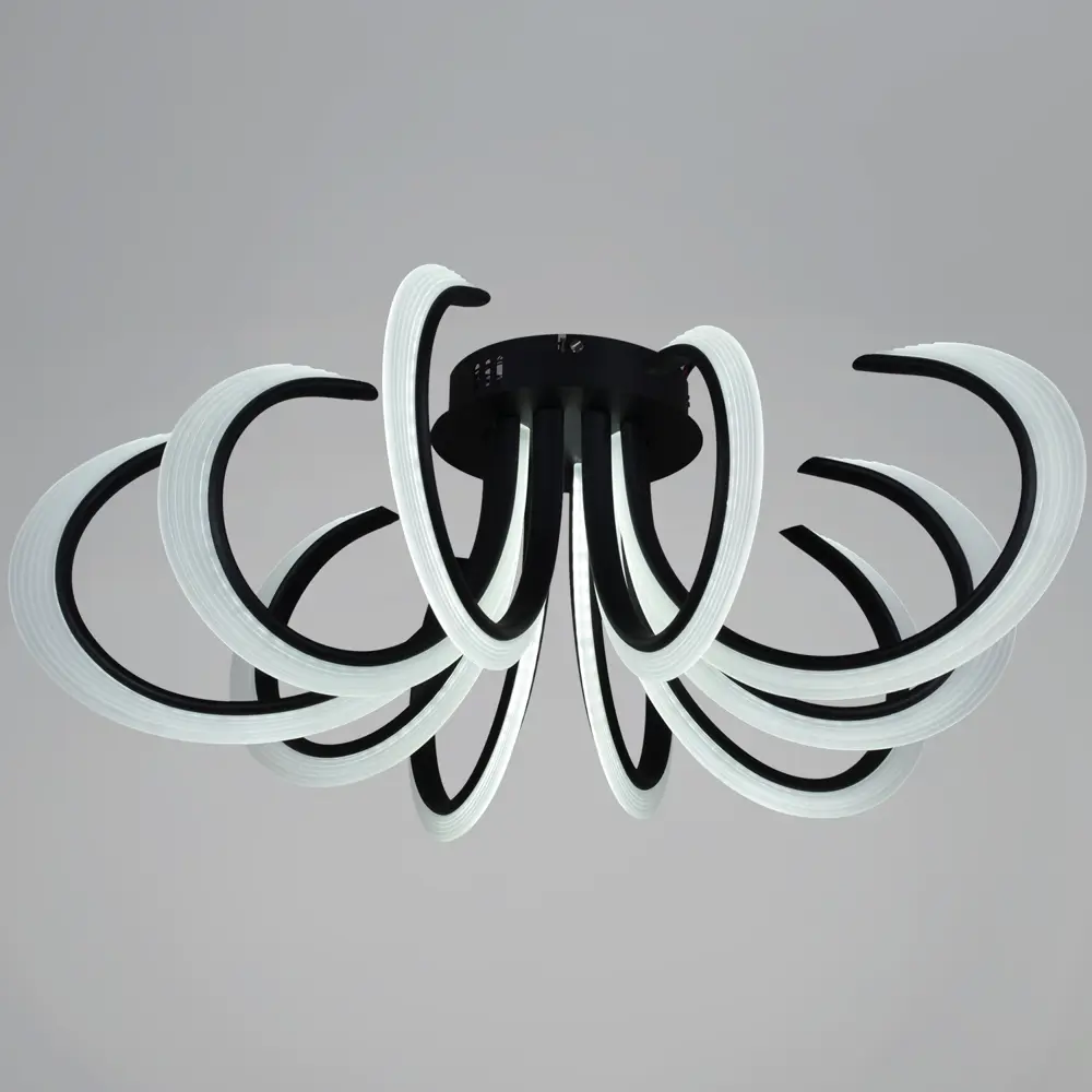 Фото 4 Люстра потолочная светодиодная Reluce 74390-0.3-5+5 black с пультом управления 34 м² регулируемый белый свет цвет белый/черный Фото 4 Люстра потолочная светодиодная Reluce 74390-0.3-5+5 black с пультом управления 34 м² регулируемый белый свет цвет белый/черный