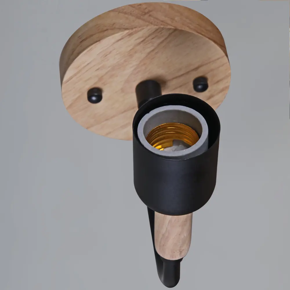 Фото 3 Настенный светильник Reluce 99960-0.2-01 BK+WOOD цвет черный Фото 3 Настенный светильник Reluce 99960-0.2-01 BK+WOOD цвет черный