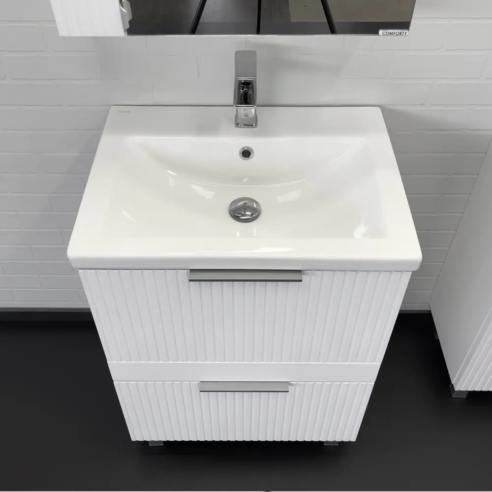 Фото 3 Тумба с раковиной напольная Comforty Лима-60Н2 60 см цвет белый матовый раковина Como 60 Фото 3 Тумба с раковиной напольная Comforty Лима-60Н2 60 см цвет белый матовый раковина Como 60