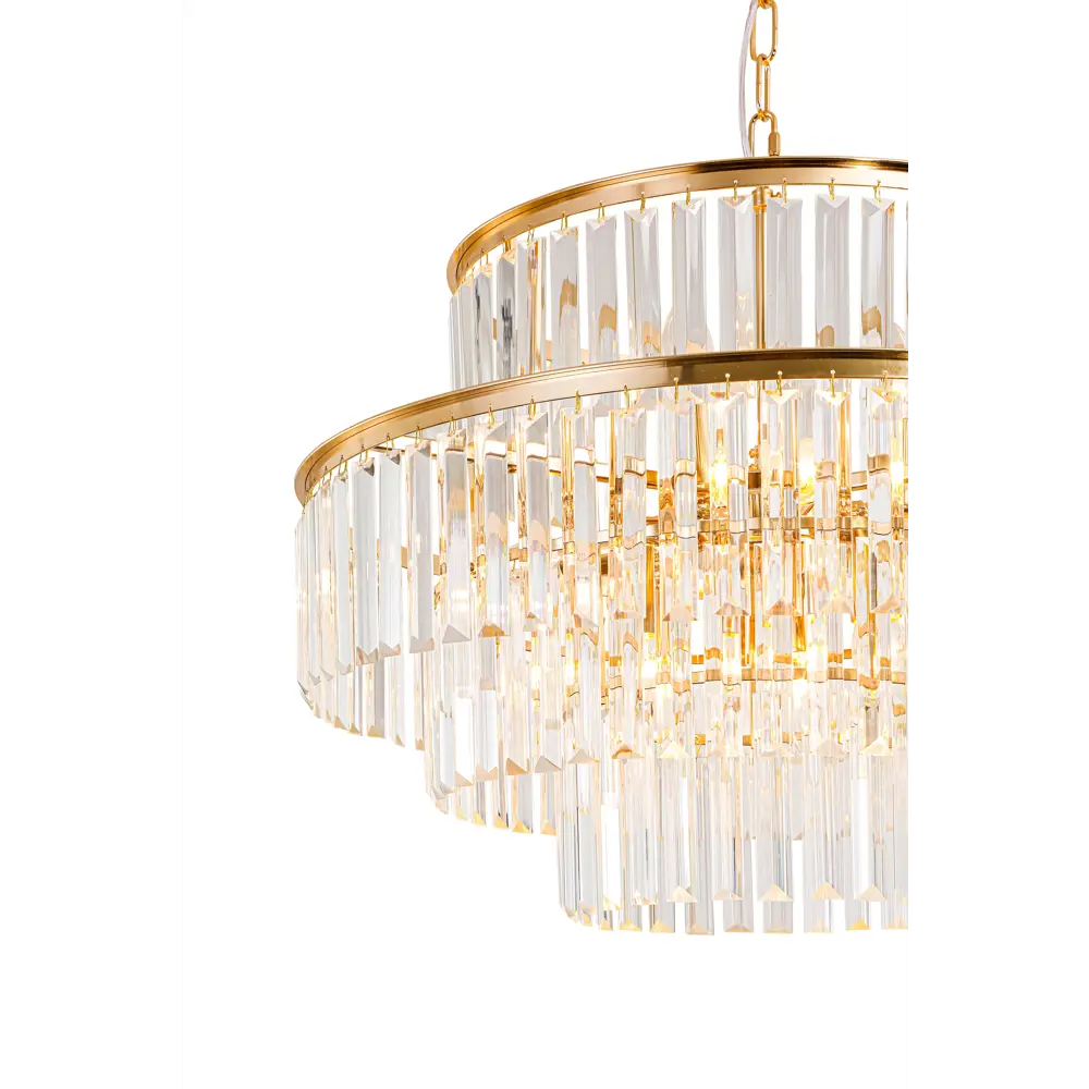 Фото 4 Люстра подвесная Мелодия света 000086419 9 ламп 30 м² цвет золотистый