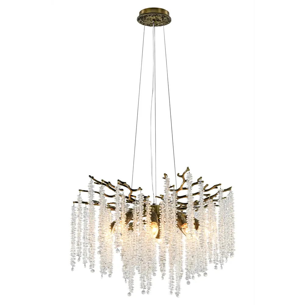 Фото Люстра подвесная Мелодия света Crystal 000085211 8 ламп 25 м² цвет бронза Фото Люстра подвесная Мелодия света Crystal 000085211 8 ламп 25 м² цвет бронза