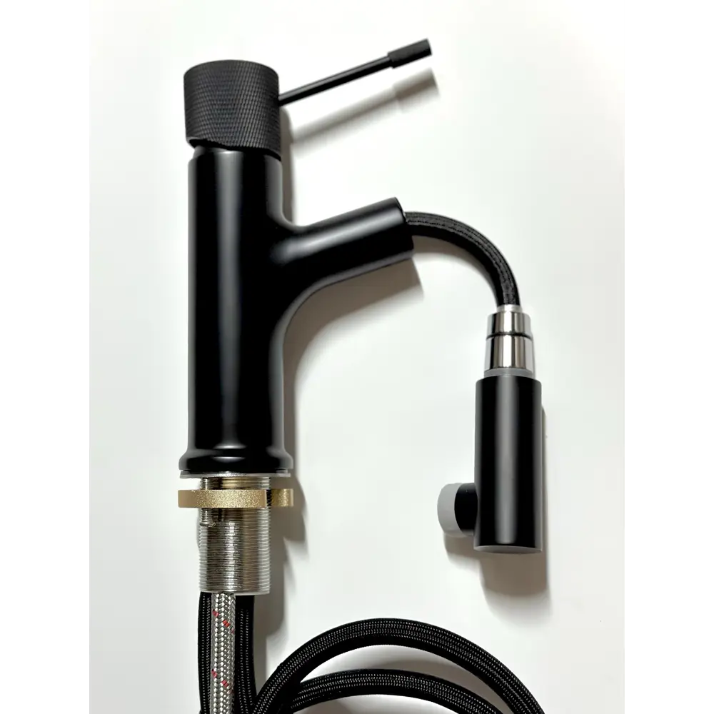 Фото 4 Смеситель для раковины Himixer 1152950MB выдвижной цвет черный матовый Фото 4 Смеситель для раковины Himixer 1152950MB выдвижной цвет черный матовый