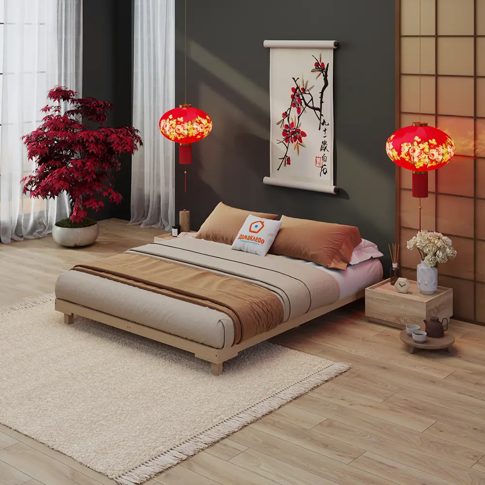 Фото 3 Кровать-подиум Домаклево Сакура 160x190 см цвет береза Фото 3 Кровать-подиум Домаклево Сакура 160x190 см цвет береза